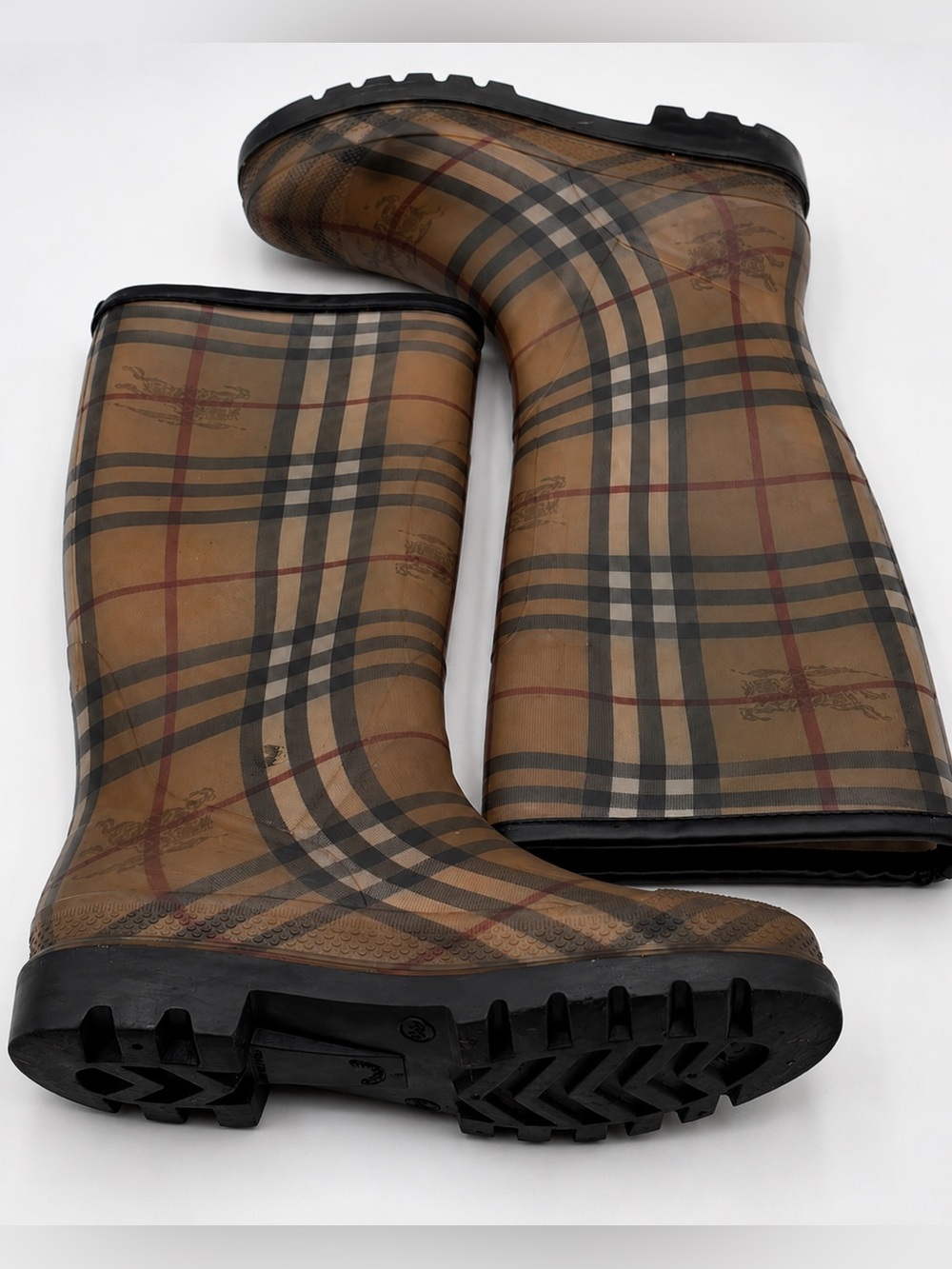 Burberry Nova Check Tall Rubber Rain Boots - authentic Sz 40 (women’s 9-9.5)